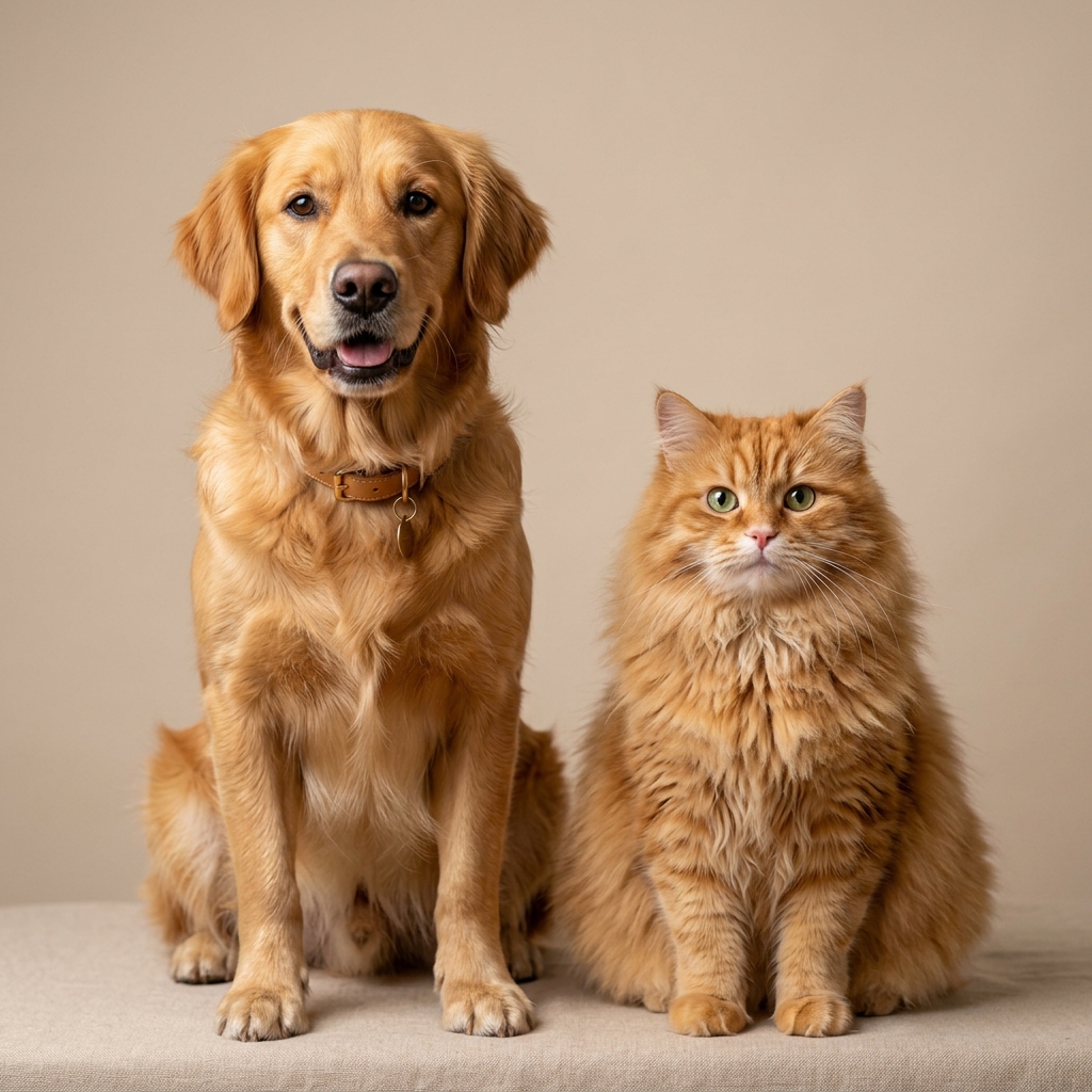 Happy Dog and Cat